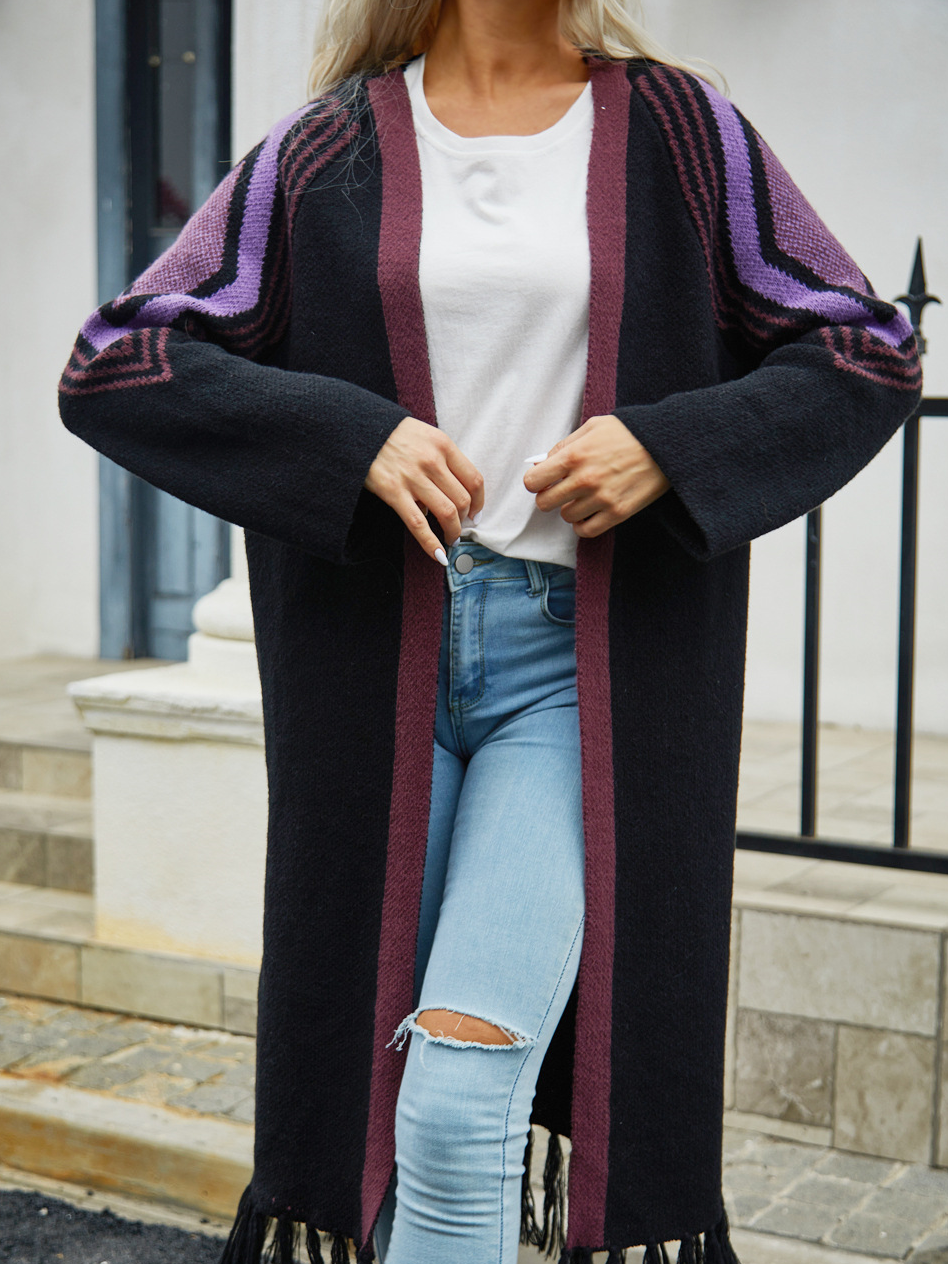 Cardigans Décontracté Ethnique Hiver Micro-élasticité Ample Manches Longues Laine/Tricot Régulier Droit pour Femmes