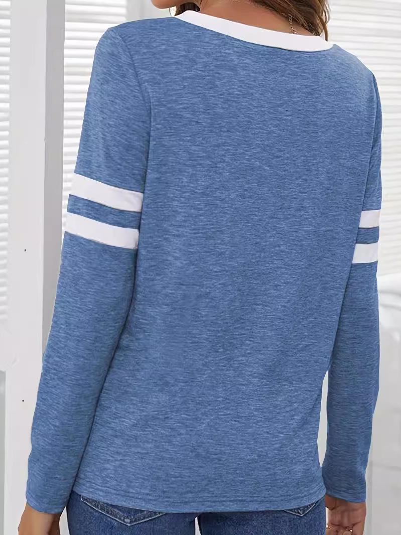 T-shirts Décontracté Bloc de Couleur Printemps / Automne Micro-élasticité Quotidien Ample Jersey Régulier Droit pour Femmes