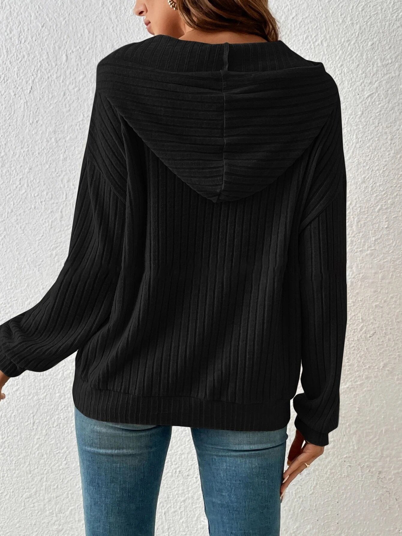 Sweat-shirts Rayé Décontracté Printemps / Automne Polyester Sweat-shirt à Capuche Micro-élasticité Ample Manches Longues Régulier pour Femmes
