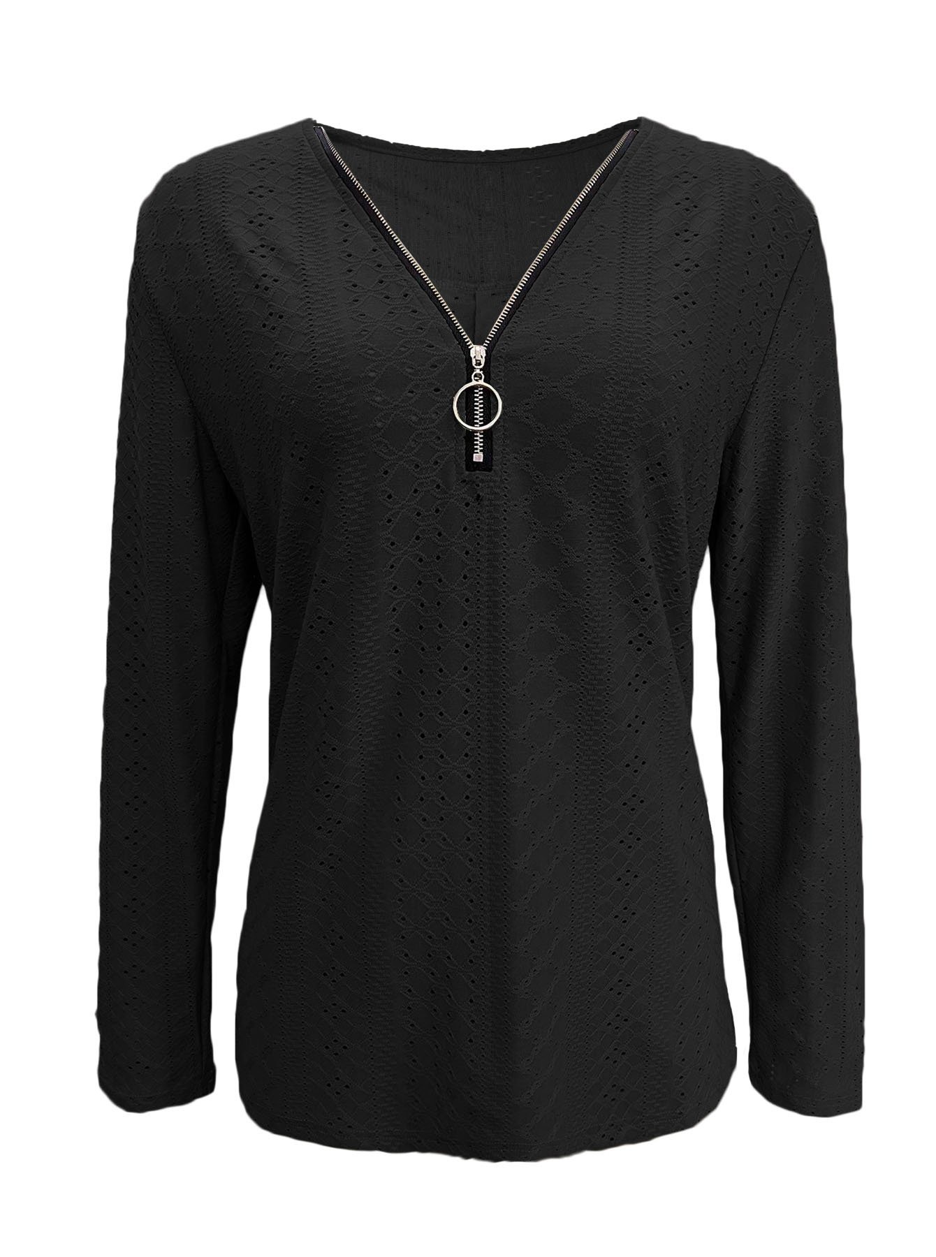 Chemisiers1 Femmes Décontracté Plain Printemps / Automne Jersey Manches Longues Col Roulé Régulier Droit Régulier