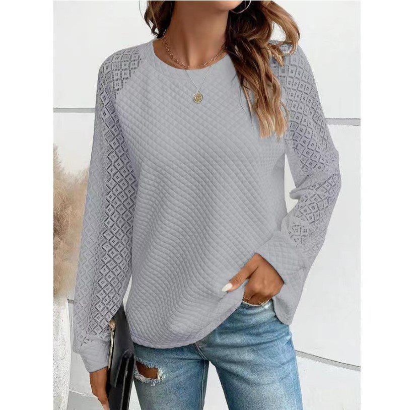 Sweat-shirts Décontracté Plain Printemps / Automne Micro-élasticité Quotidien Manches Longues Régulier Droit Régulier pour Femmes