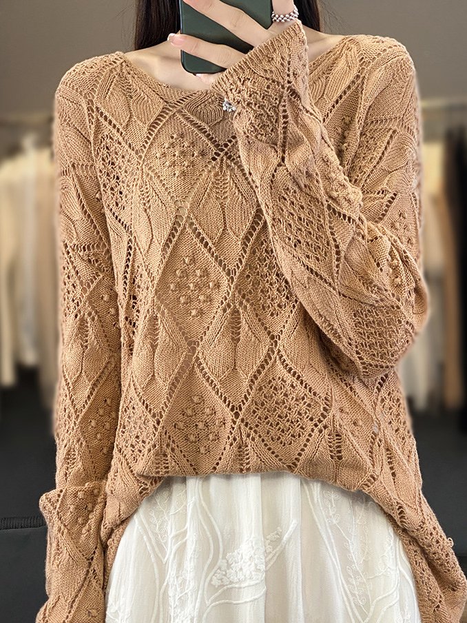 Pulls Décontracté Plain Printemps / Automne Quotidien Laine/Tricot Régulier Droit Régulier Non pour Femmes