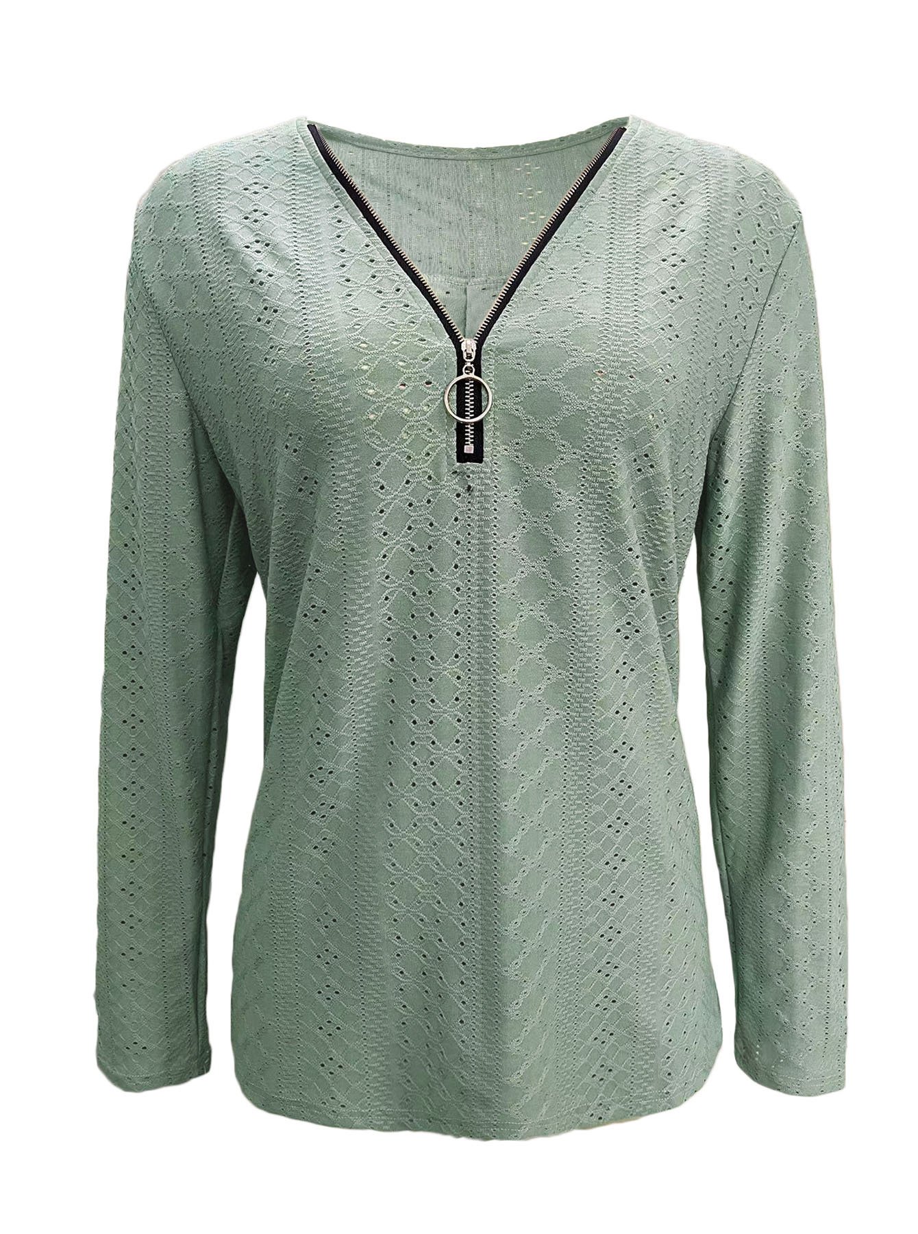 Chemisiers1 Femmes Décontracté Plain Printemps / Automne Jersey Manches Longues Col Roulé Régulier Droit Régulier