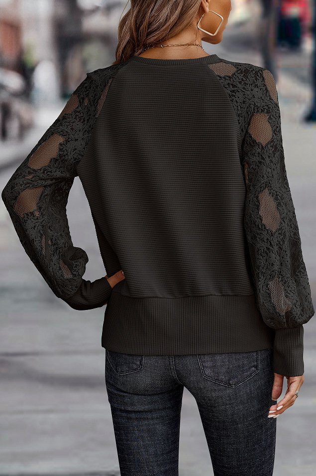 Chemisiers1 Décontracté Bloc de Couleur Printemps / Automne Micro-élasticité Ample Jersey Col Roulé Régulier Régulier pour Femmes