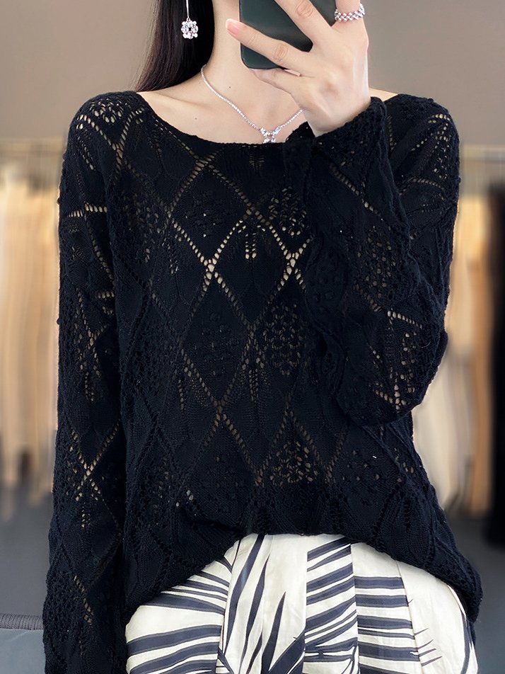 Pulls Décontracté Plain Printemps / Automne Quotidien Laine/Tricot Régulier Droit Régulier Non pour Femmes