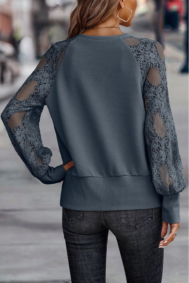 Chemisiers1 Décontracté Bloc de Couleur Printemps / Automne Micro-élasticité Ample Jersey Col Roulé Régulier Régulier pour Femmes