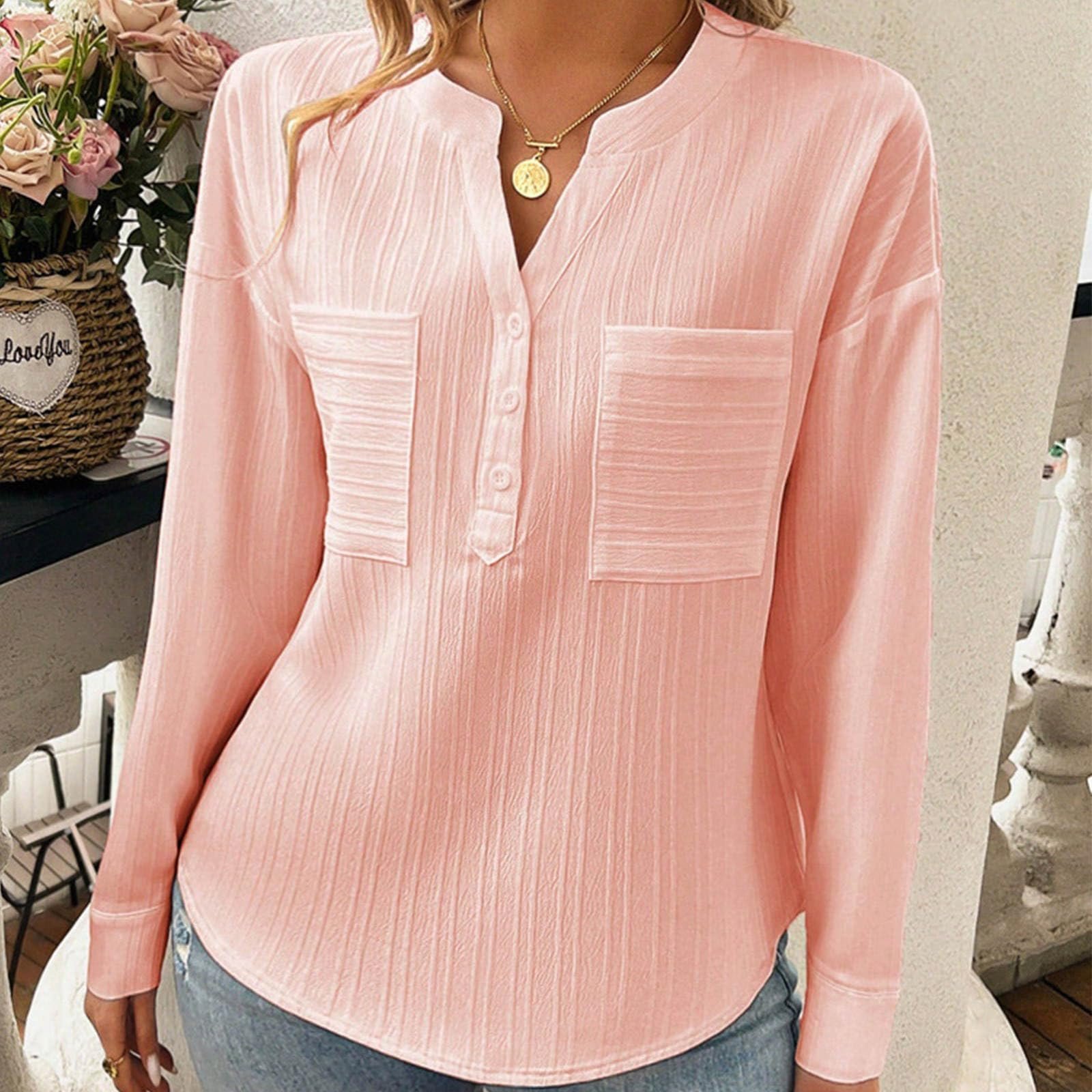 Chemisiers1 Décontracté Plain Printemps / Automne Polyester Aucune élasticité Quotidien Régulier Boucle Non pour Femmes