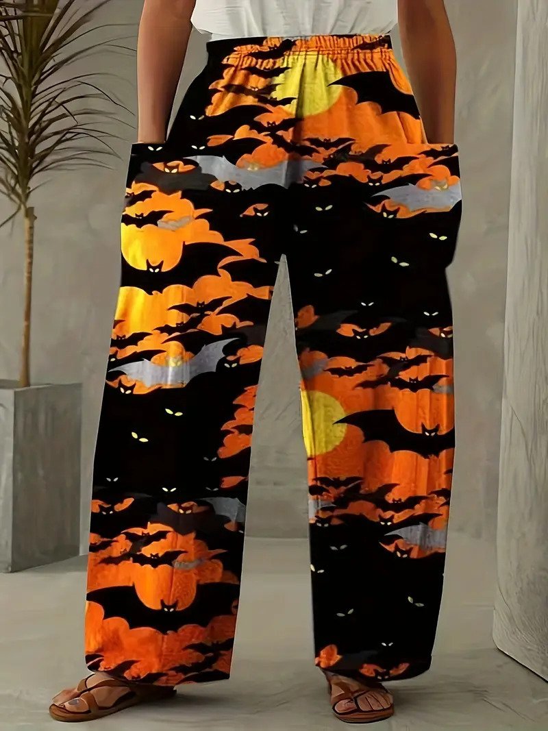 Pantalons Décontracté Printemps / Automne Toussaint Aucune élasticité Ample Coton Et Lin Pantalon droit Droit Régulier pour Femmes