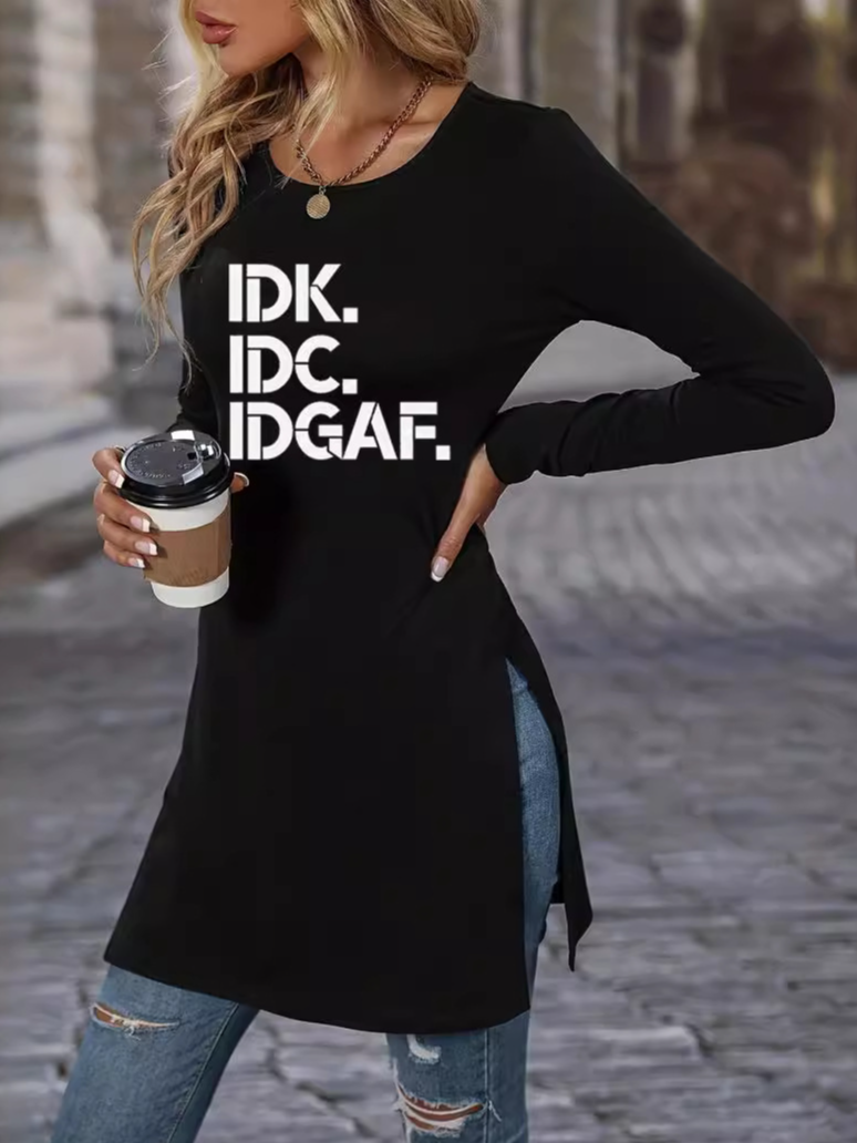 T-shirts Décontracté Printemps / Automne Jésus Copie Micro-élasticité Jersey Manches Longues Col Rond Mi-long Droit pour Femmes