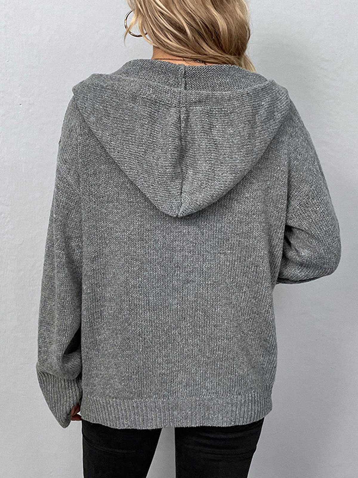 Cardigans Femmes Décontracté Plain Hiver Sweat-shirt à Capuche Quotidien Ample Régulier Droit Boucle