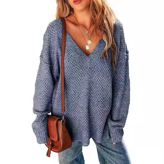 Pulls Décontracté Plain Printemps / Automne Naturel Quotidien Ample Manches Longues Laine/Tricot Non pour Femmes
