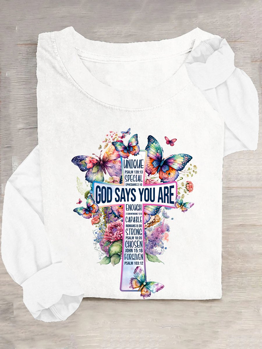 Chemisiers1 Décontracté Printemps / Automne Papillon Quotidien Ample Meilleure vente Manches Longues Col Rond Droit pour Femmes