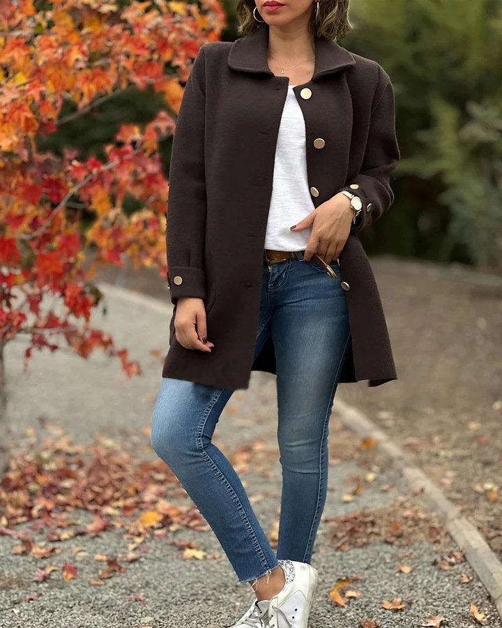 Micro-élasticité Col Châle Manches Longues Épaissi Plain Blouson pour Femmes