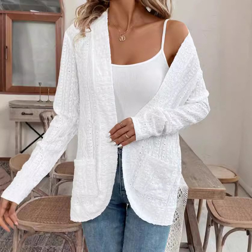 Micro-élasticité Col Châle Manches Longues Épaissi Plain Blouson pour Femmes