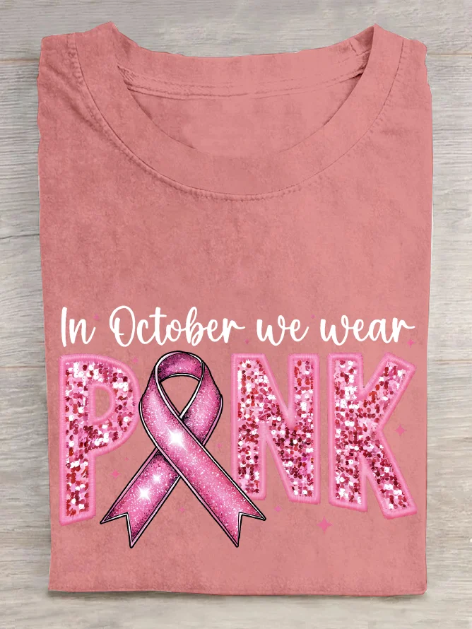 T-shirts Décontracté Été Lettres de texte Coton Ample Manches Courtes Col Rond Régulier Droit pour Femmes