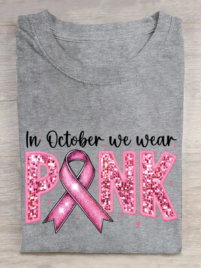 T-shirts Décontracté Été Lettres de texte Coton Ample Manches Courtes Col Rond Régulier Droit pour Femmes
