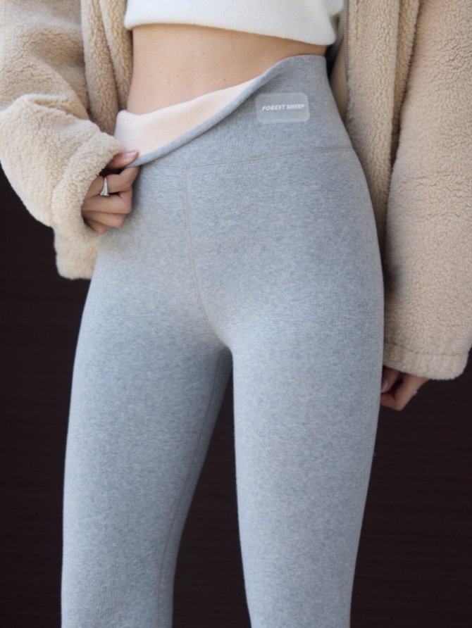 Pantalons De Yoga Décontracté Plain Printemps / Automne Polyester Naturel à Haute Élasticité Serré Legging en Toison pour Femmes