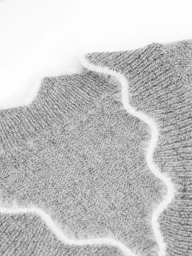 Pulls Décontracté Bloc de Couleur Printemps / Automne Col V Ample Manches Longues Fil/fil de laine Droit Élasticité moyenne pour Femmes