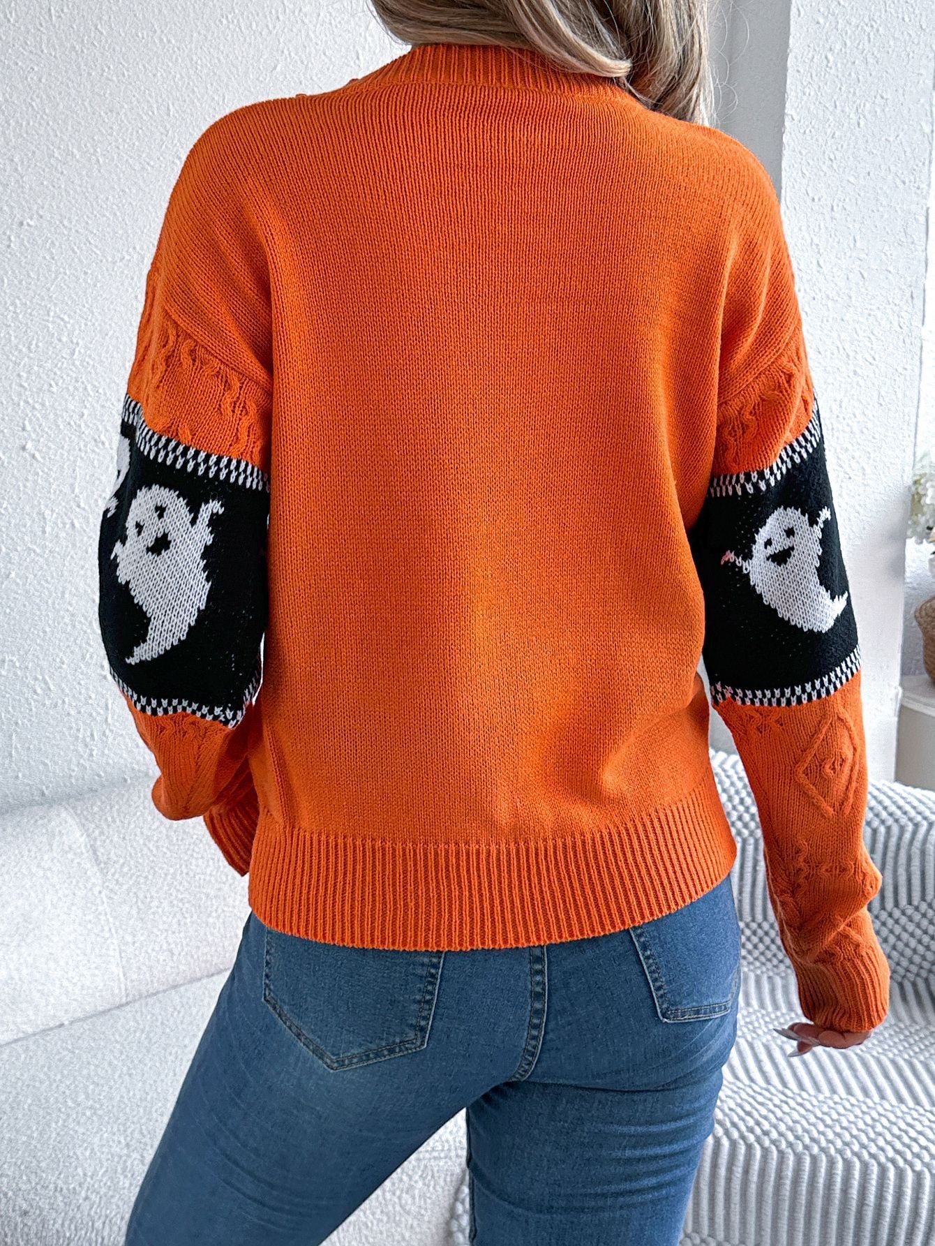 Pulls Femmes Décontracté Printemps / Automne Toussaint Naturel Ample Laine/Tricot Régulier Élasticité moyenne Non