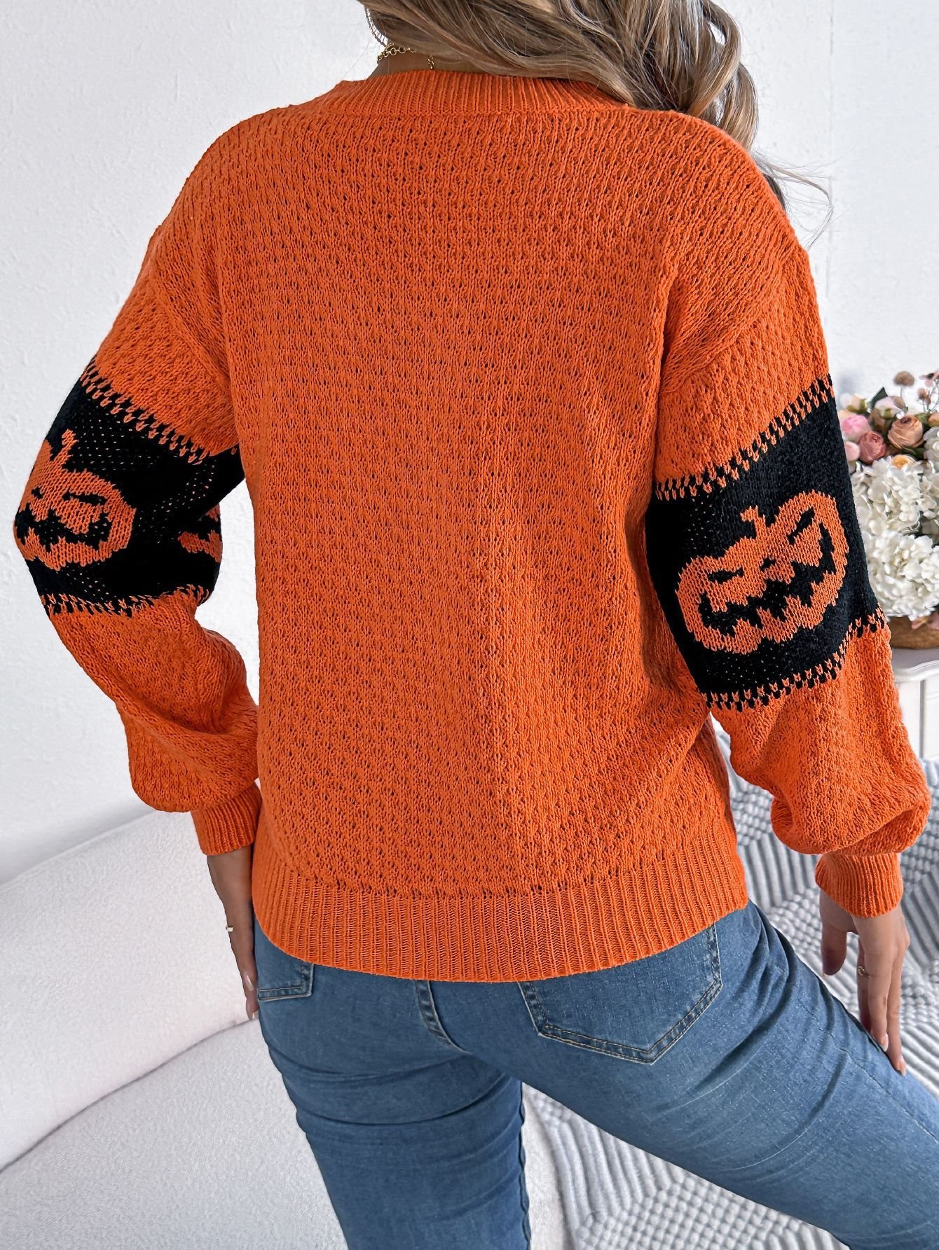 Pulls Décontracté Printemps / Automne Toussaint Naturel Ample Laine/Tricot Régulier Droit Régulier pour Femmes