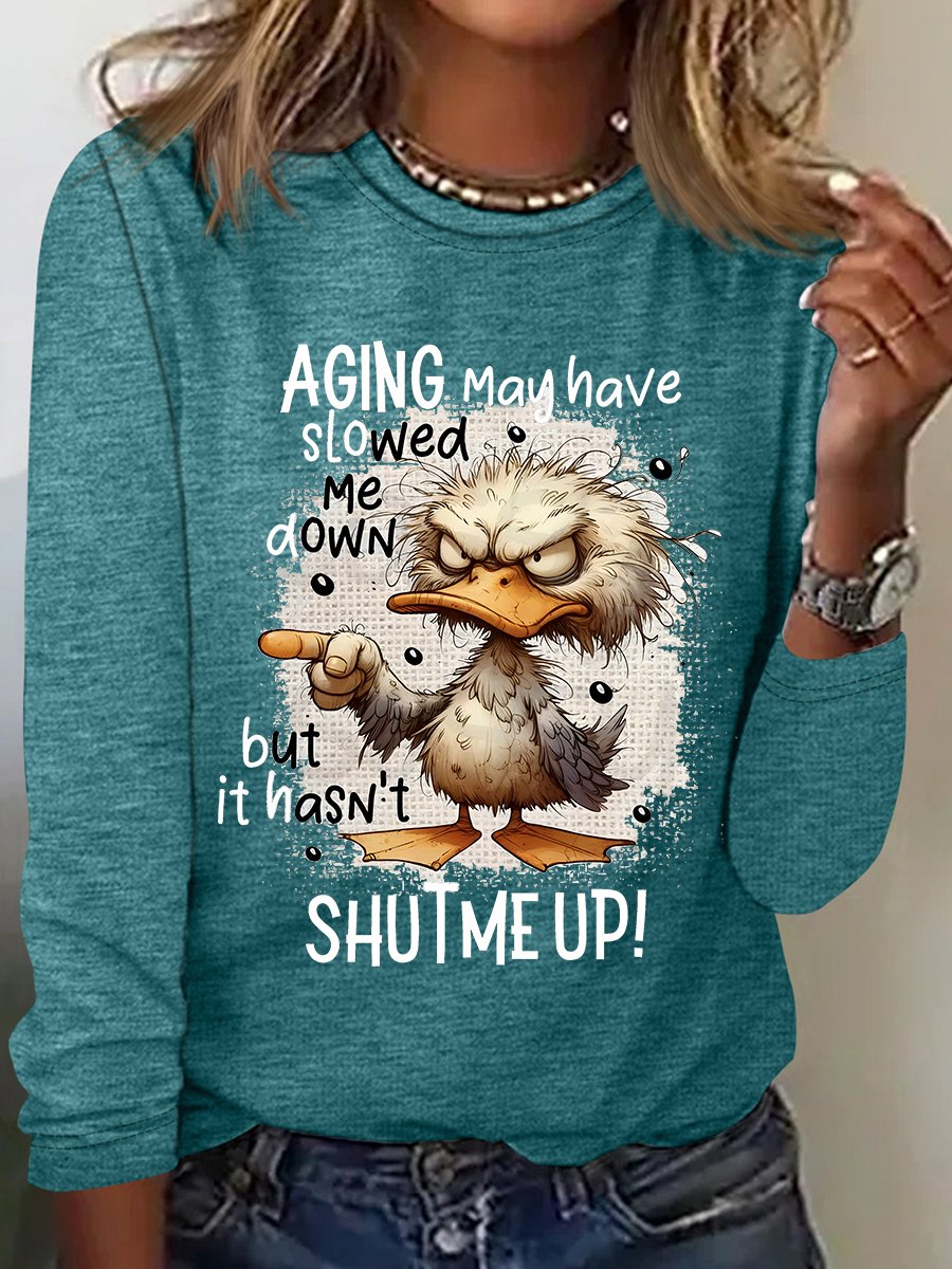 T-shirts Femmes Décontracté Imprimé d'Animal Printemps / Automne Aucune élasticité Meilleure vente Manches Longues Col Rond Régulier Régulier