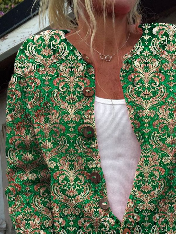 Cardigans Décontracté Printemps / Automne impression en 3D Polyester Boutonné Quotidien Régulier Jour de Thanksgiving Droit pour Femmes