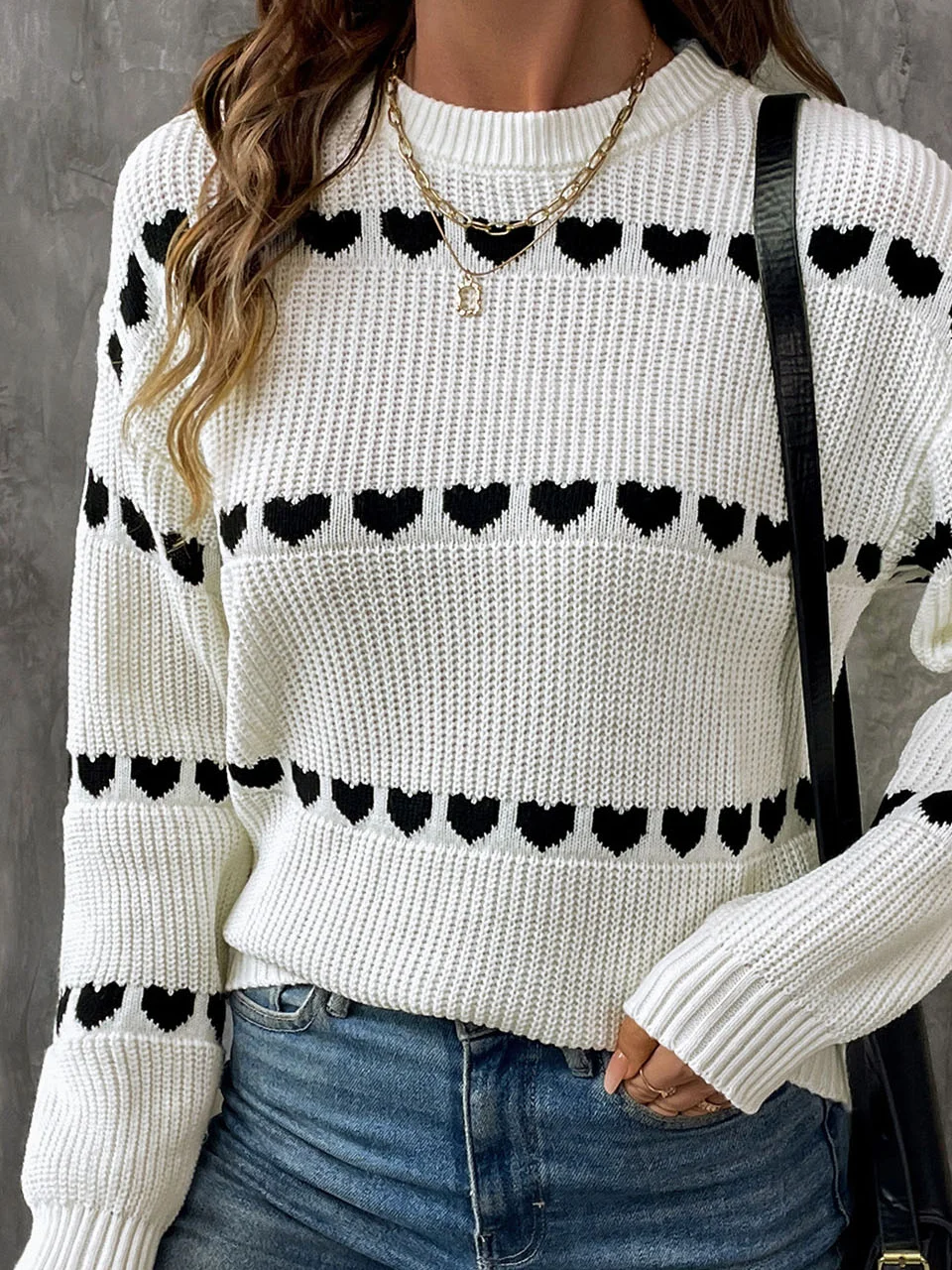 Pulls Femmes Décontracté Hiver Coeur/cordé Naturel Quotidien Ample Fil/fil de laine Régulier Droit