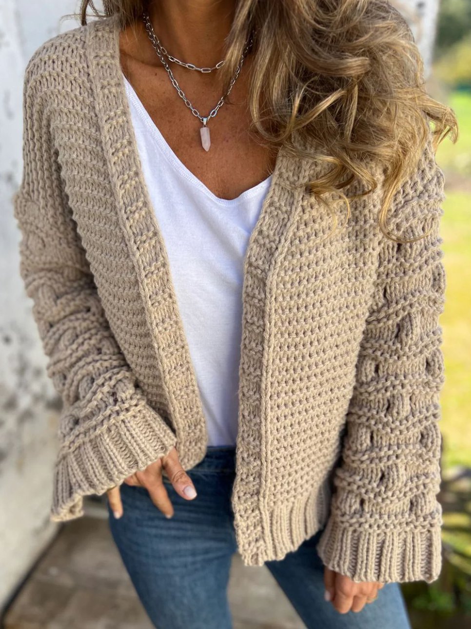 Cardigans Femmes Décontracté Plain Hiver Quotidien Ample Manches Longues Fil/fil de laine Droit Élasticité moyenne