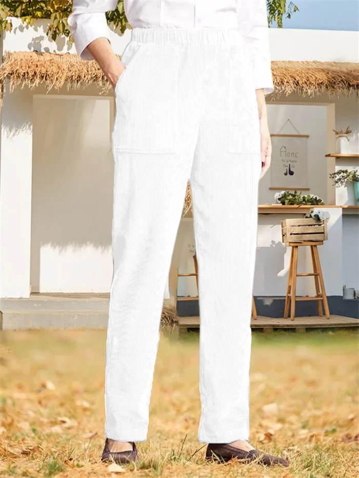 Pantalons Femmes Décontracté Plain Printemps / Automne Naturel Quotidien Tissu pelucheux/polaire granuleux Long Droit Régulier