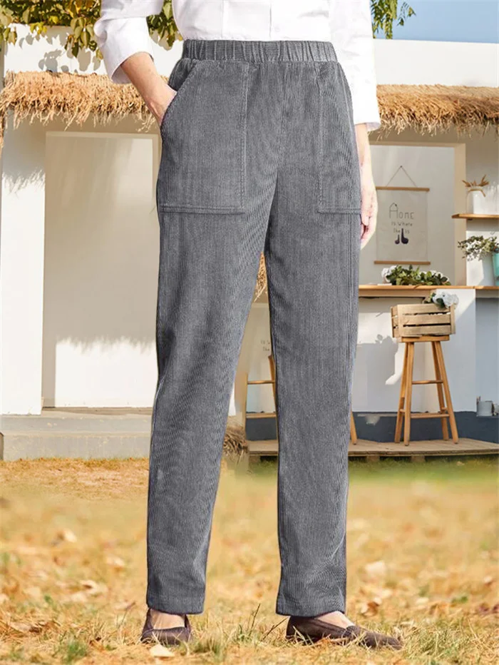 Pantalons Femmes Décontracté Plain Printemps / Automne Naturel Quotidien Tissu pelucheux/polaire granuleux Long Droit Régulier