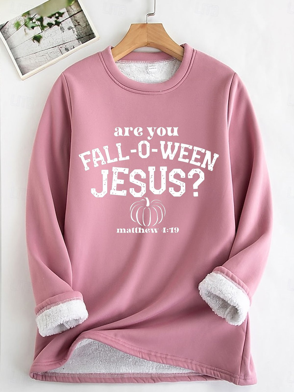 Sweat-shirts Femmes Décontracté Hiver Jésus Copie Quotidien Ample Jour de Thanksgiving Manches Longues en Mélangé de Coton en Toison