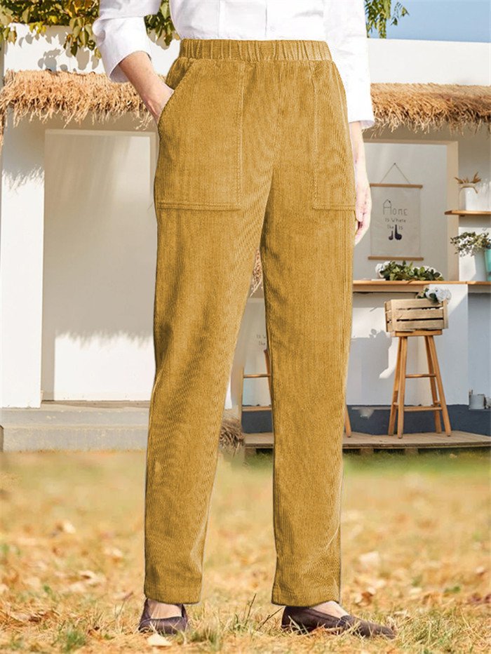 Pantalons Femmes Décontracté Plain Printemps / Automne Naturel Quotidien Tissu pelucheux/polaire granuleux Long Droit Régulier