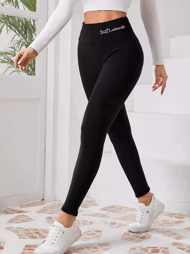 Pantalons De Yoga Femmes Décontracté Plain Hiver Polyester Naturel à Haute Élasticité Faire la navette Pantalon coupe slim Long