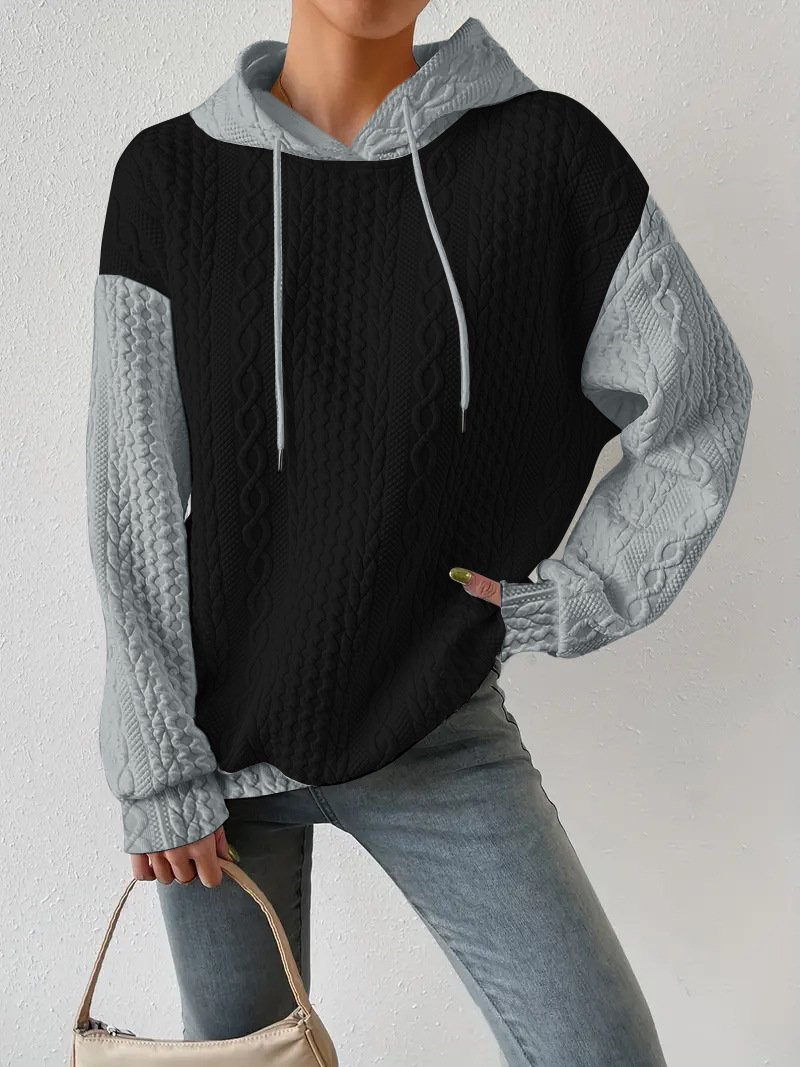 Sweat-shirts Femmes Décontracté Bloc de Couleur Printemps / Automne Polyester Sweat-shirt à Capuche Quotidien Ample Manches Longues Droit