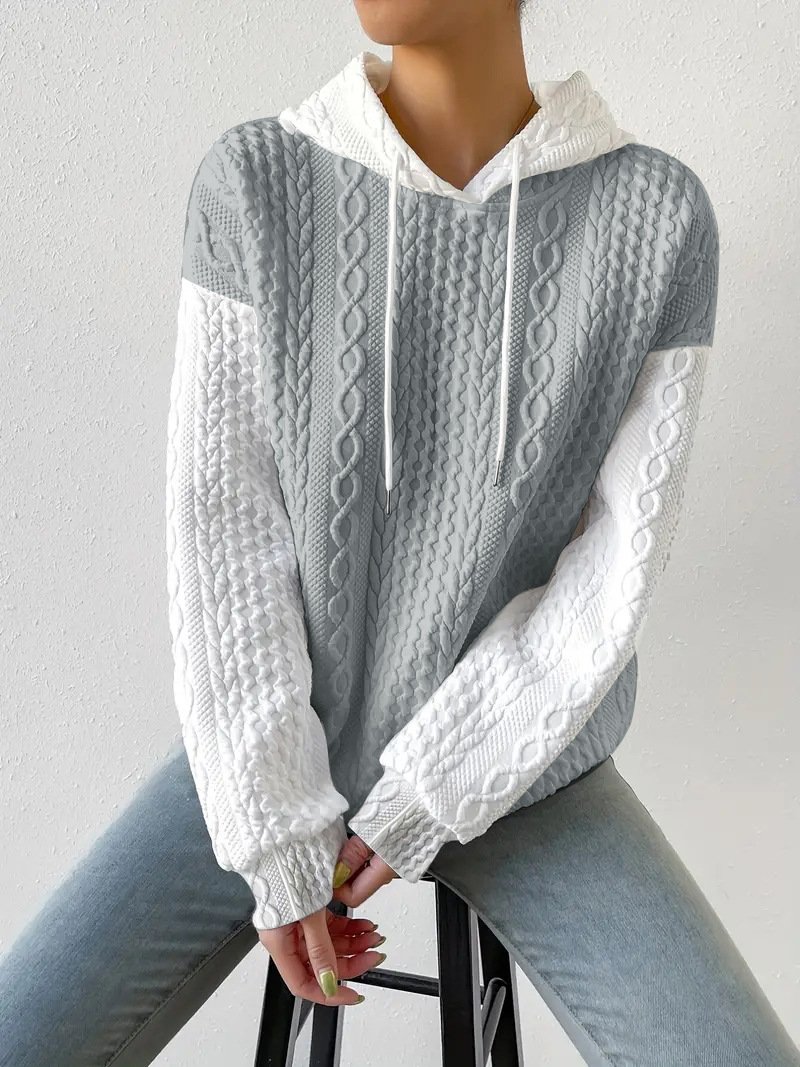 Sweat-shirts Femmes Décontracté Bloc de Couleur Printemps / Automne Polyester Sweat-shirt à Capuche Quotidien Ample Manches Longues Droit
