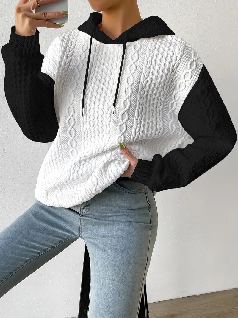 Sweat-shirts Femmes Décontracté Bloc de Couleur Printemps / Automne Polyester Sweat-shirt à Capuche Quotidien Ample Manches Longues Droit