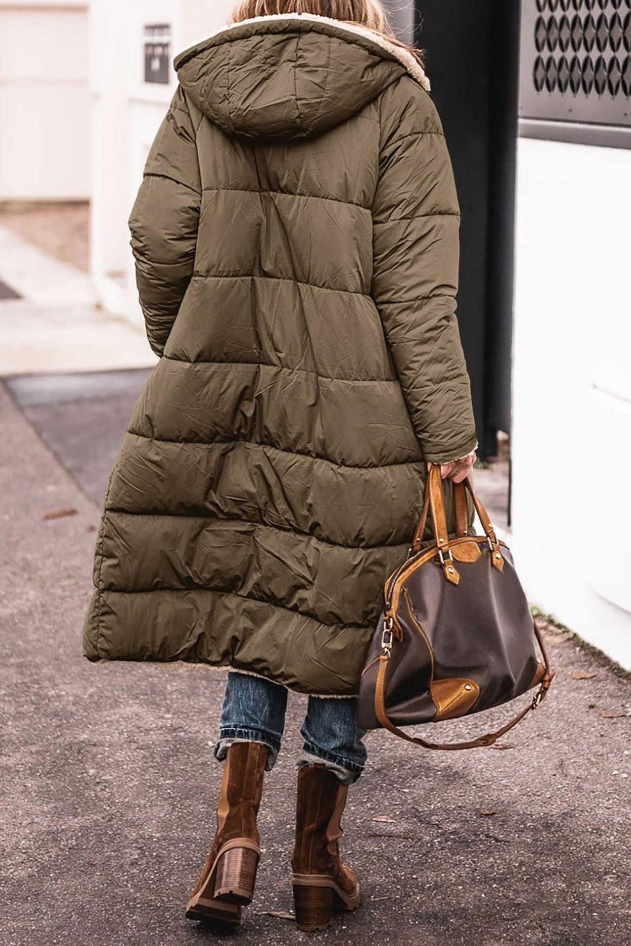 Micro-élasticité Col Châle Manches Longues Épaissi Plain Rembourré Blouson pour Femmes