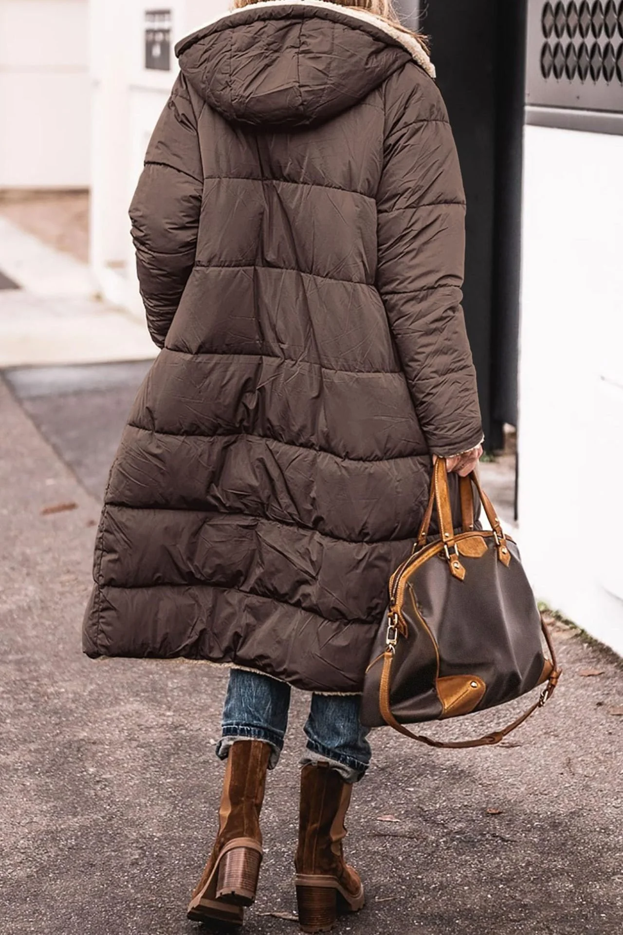 Micro-élasticité Col Châle Manches Longues Épaissi Plain Rembourré Blouson pour Femmes