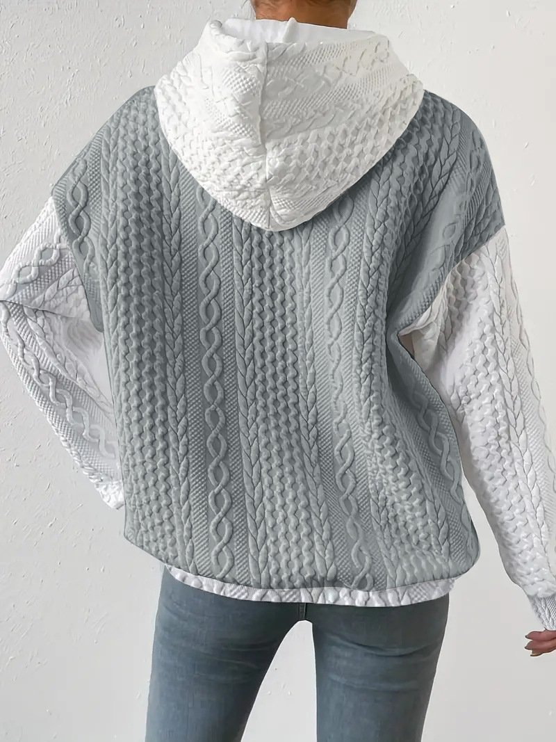 Sweat-shirts Femmes Décontracté Bloc de Couleur Printemps / Automne Polyester Sweat-shirt à Capuche Quotidien Ample Manches Longues Droit