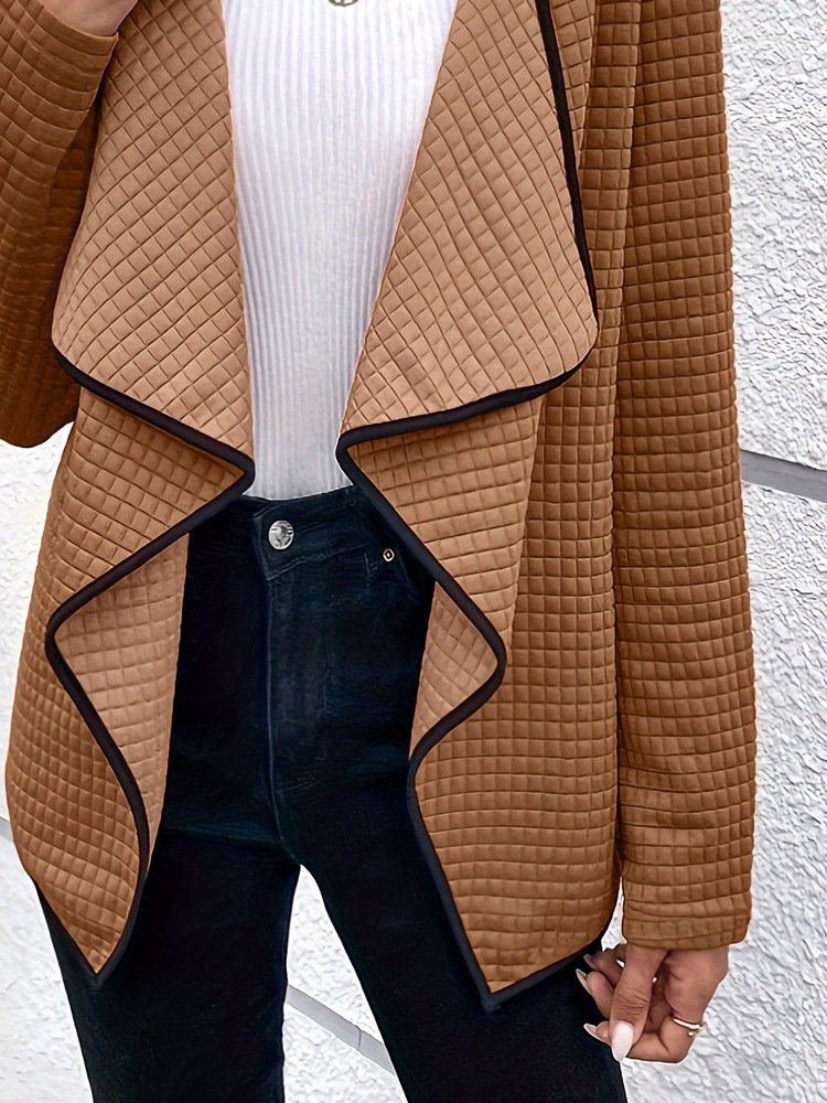 Micro-élasticité Manches Longues en Toison Plain Blouson pour Femmes