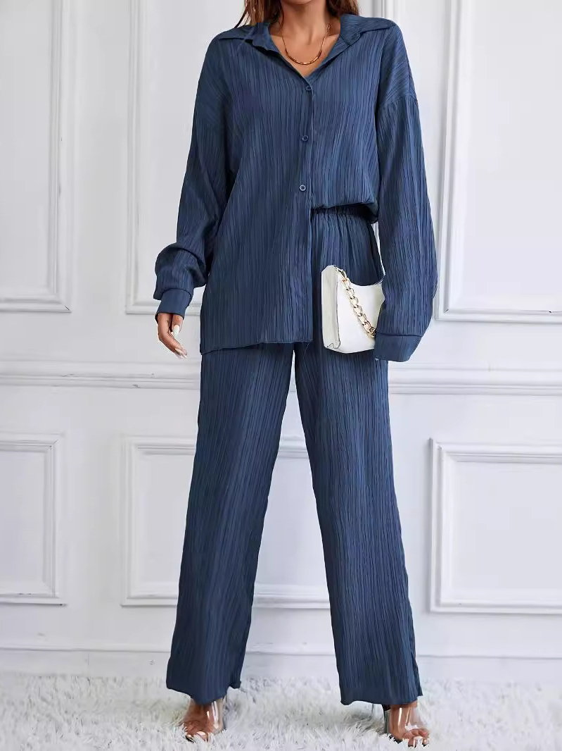 Deux Pièces Ensembles Décontracté Plain Printemps / Automne Polyester Naturel Quotidien Ample Droit Régulier pour Femmes