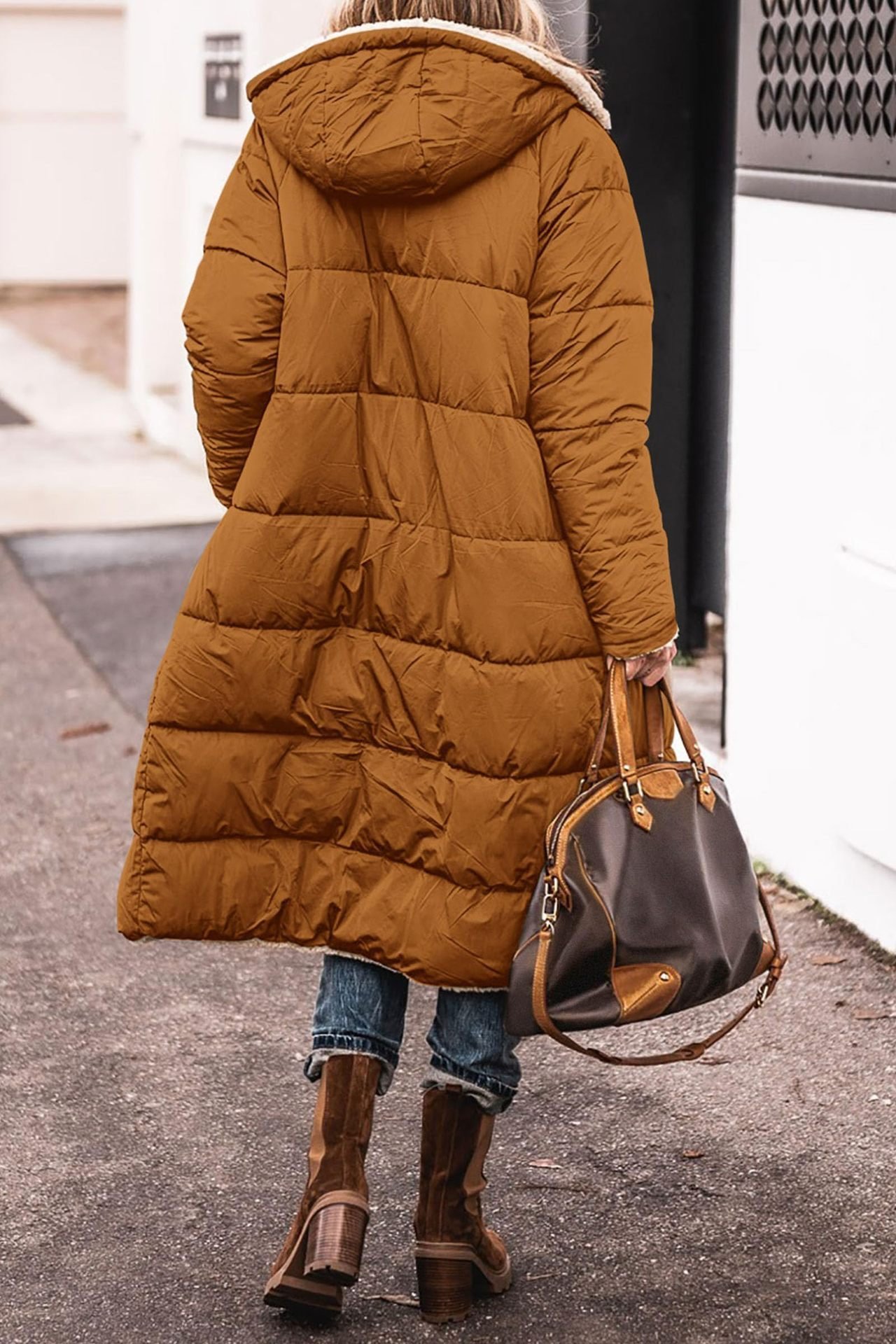 Micro-élasticité Col Châle Manches Longues Épaissi Plain Rembourré Blouson pour Femmes