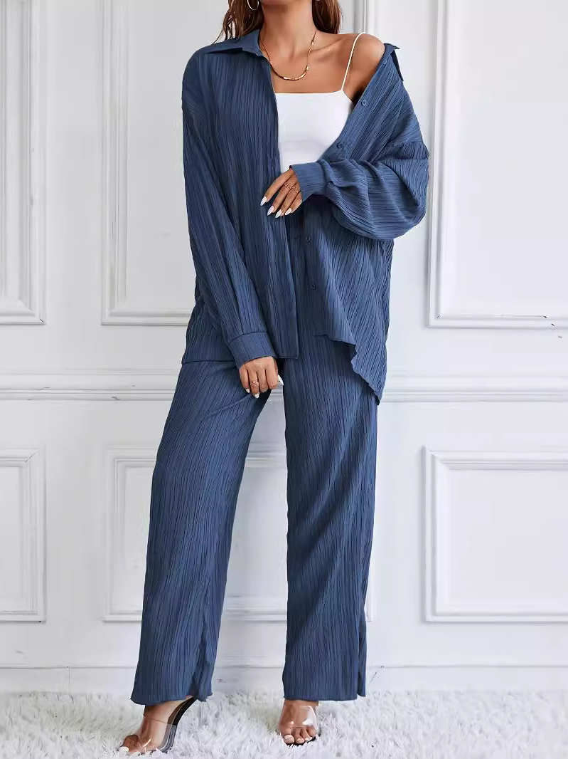 Deux Pièces Ensembles Décontracté Plain Printemps / Automne Polyester Naturel Quotidien Ample Droit Régulier pour Femmes