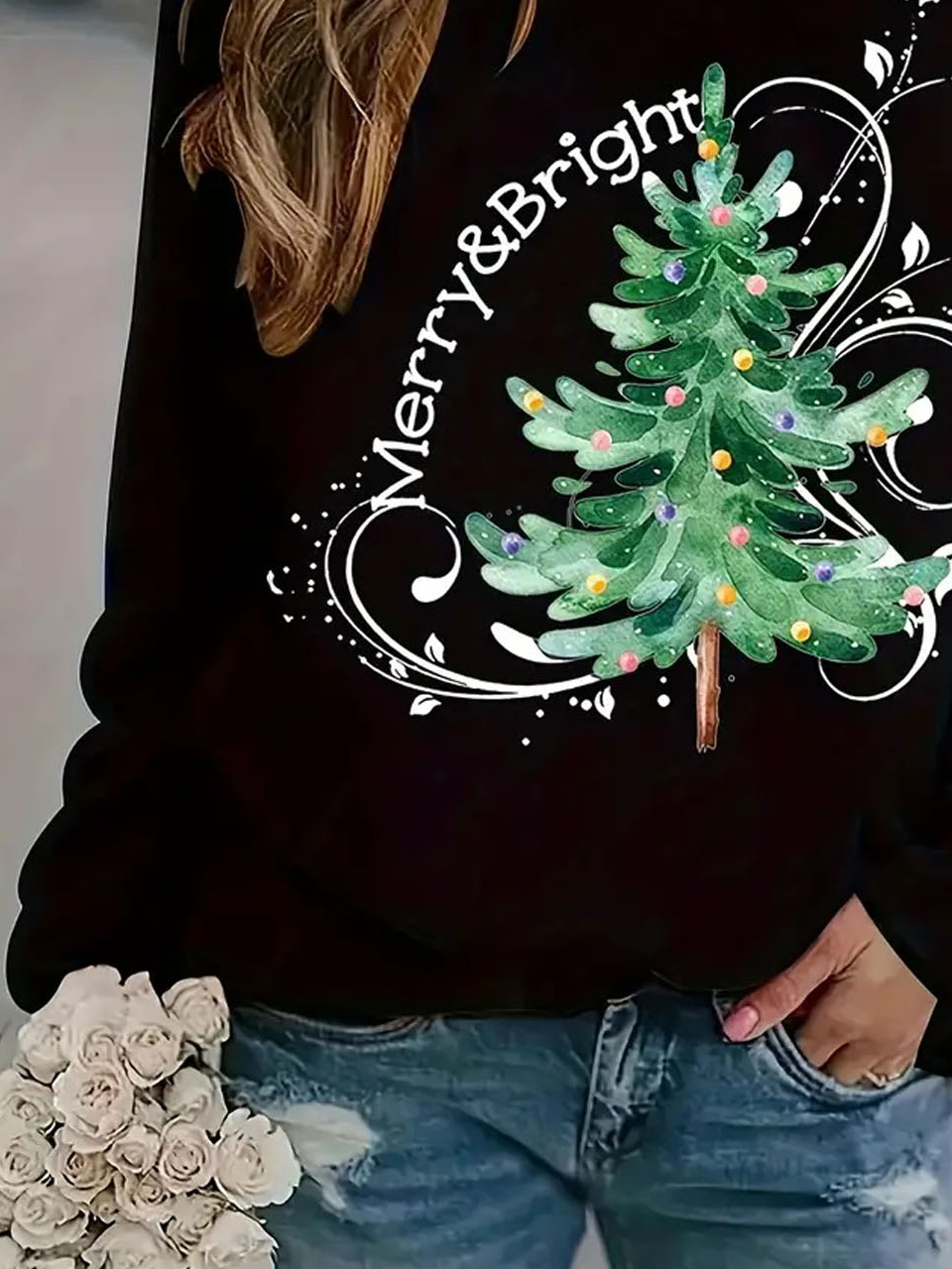 Sweat-shirts Décontracté Printemps / Automne Sapin de Noël Quotidien Noël Manches Longues Col Rond Régulier Régulier pour Femmes