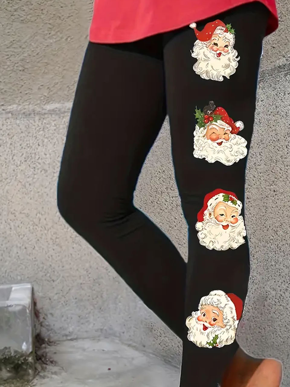 Pantalons De Yoga Femmes Décontracté Toutes Les Saisons Noël Naturel Vacances Serré Legging Droit Régulier