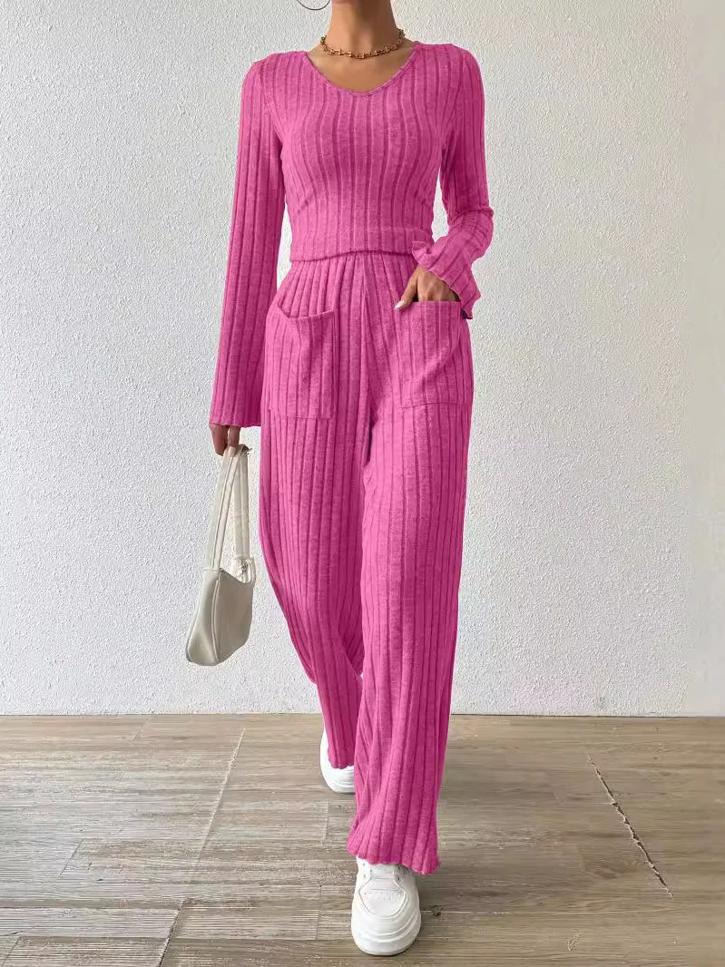 Deux Pièces Ensembles Décontracté Plain Printemps / Automne Zip Quotidien Ample Jersey Manches Longues Top Avec Pantalons pour Femmes