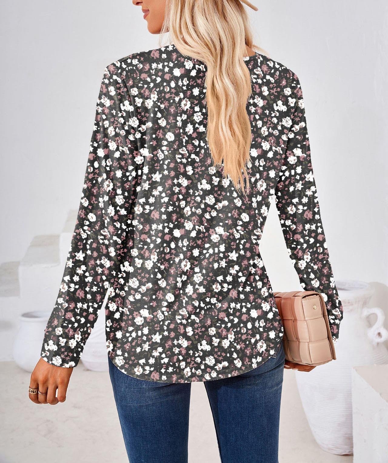 Chemisiers1 Décontracté Floral Printemps / Automne Col Carré Quotidien Brillant Régulier Droit Régulier pour Femmes