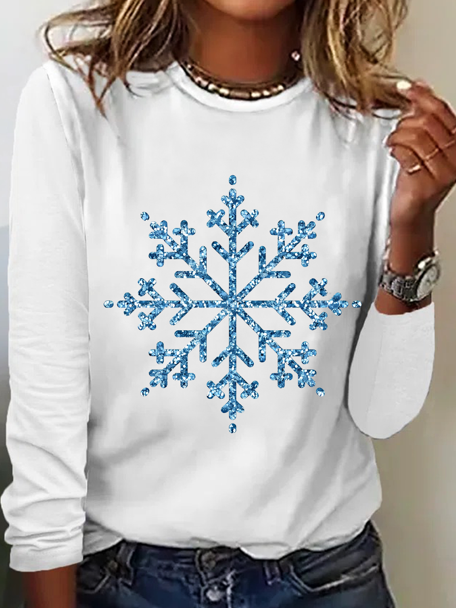 T-shirts Décontracté Printemps / Automne Lettres de texte Quotidien Meilleure vente Manches Longues Col Rond en Mélangé de Coton Régulier pour Femmes