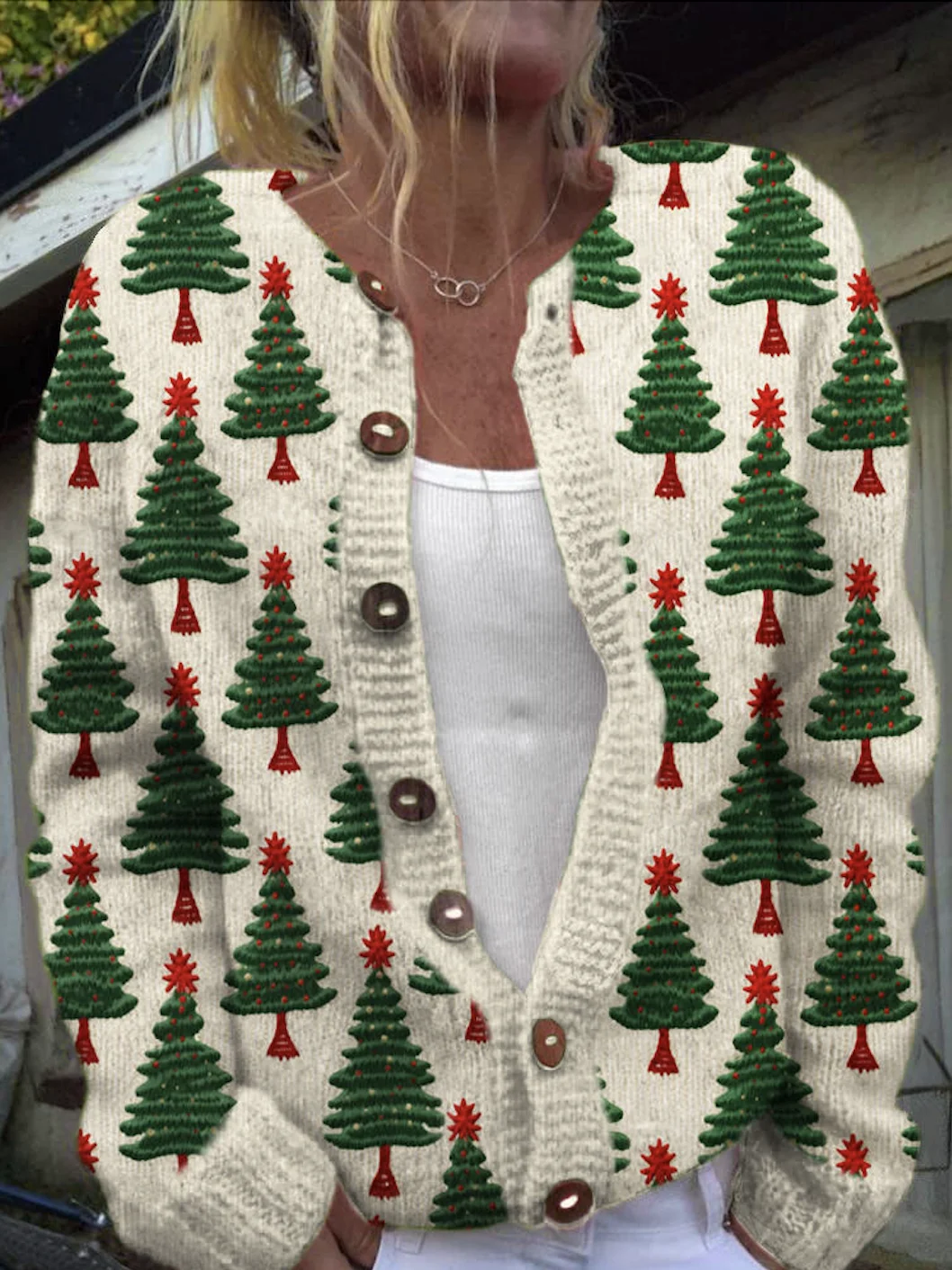 Cardigans Décontracté impression en 3D Hiver Tricoté Micro-élasticité Quotidien Coupe Régulière Manches Longues Droit pour Femmes