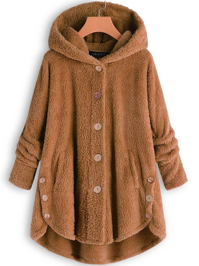 Sweat-shirt à Capuche Manches Longues Poids lourd Plain Sweat à capuche zippé Caniche Blouson pour Femmes